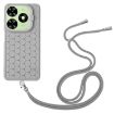 Tecno Spark 20 Honeycomb Radiating Holder TPU Phone Case with Lanyard - Grey - 3