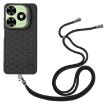 Tecno Spark 20 Honeycomb Radiating Holder TPU Phone Case with Lanyard - Black - 3
