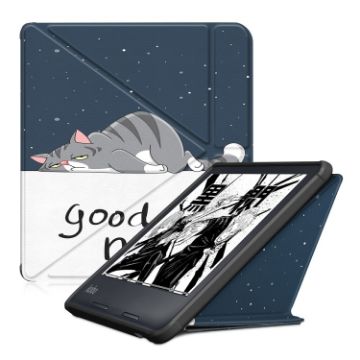 Kobo Libra Colour 2024 TPU Leather Smart Tablet Case - Lazy Cat - 1