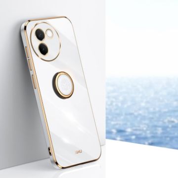 Vivo V30E XINLI 6D Plating Gold Edge TPU Case - White - 1