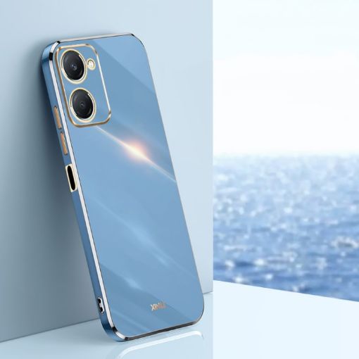 Vivo Y18 XINLI 6D Plating Gold Edge TPU Phone Case - Celestial Blue - 1