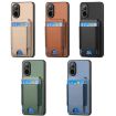 Realme C21 Carbon Fiber Wallet Stand Phone Case - Black - 6
