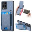 Realme 8 5G Carbon Fiber Wallet Stand Case - Blue - 1