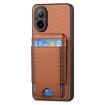 Realme 8 5G Carbon Fiber Wallet Stand Phone Case - Brown - 2
