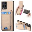 Realme 8 5G Carbon Fiber Wallet Stand Case - Khaki - 1