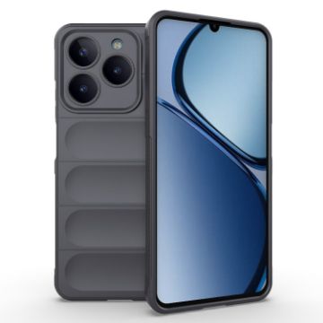 Realme C61 4G Global TPU Flannel Phone Case - Dark Grey - 1