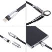 USB-C to Type-C Data Cable Lanyard, 30cm - Black Braid - 2