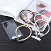 USB-C to 8 Pin Data Cable Lanyard, 30cm - Black Silicone - 5