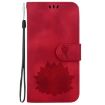 Red LG K61 Lotus Embossed Leather Phone Case - 2