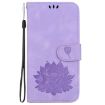 LG K41S/K51S Purple Lotus Embossed Leather Phone Case - 2