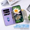 LG K41S/K51S Purple Lotus Embossed Leather Phone Case - 4