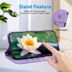 LG K41S/K51S Purple Lotus Embossed Leather Phone Case - 5