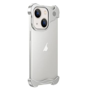 iPhone 14 Aromatherapy Alloy Frameless Phone Case - Silver - 1