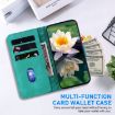 Nokia G22 Green Lotus Embossed Leather Phone Case - 4