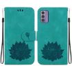 Nokia G42 Green Lotus Embossed Leather Phone Case - 1