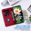 Nokia XR21 Lotus Embossed Leather Phone Case - Red - 4