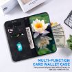 Nokia XR21 Lotus Embossed Leather Phone Case - Black - 4