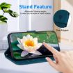 Nokia G42 Lotus Embossed Leather Phone Case - Dark Blue - 5