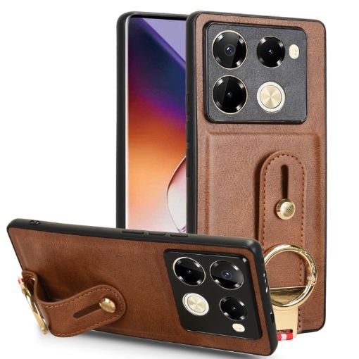 Infinix Note 40 Pro 5G X6851 Leather Back Phone Case - Brown - 1