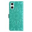 Sony Xperia 10 VI Green Sunflower Leather Phone Case - 3