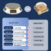 14cm Solar Spinning Display Stand with LED Light - Black Transparent - 5
