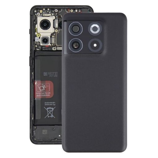 OnePlus 10T Battery Back Cover with Camera Lens Cover - Black - 1