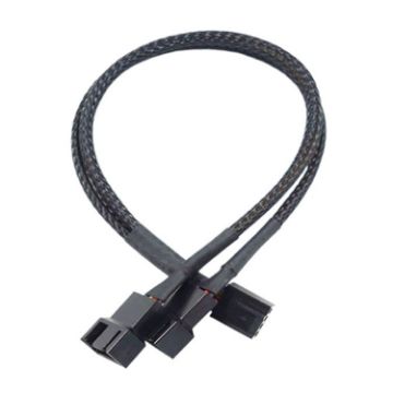 Computer PWM Temperature Control Cooling Fan Extension Cable - 1 In 2 - 1