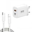 PD30W USB-C/Type-C + 8 Pin + USB Charger with Cable (UK Plug) - 1