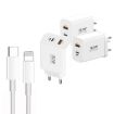 PD30W USB-C/Type-C + 8 Pin + USB Charger with Cable (UK Plug) - 3