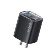 USAMS CC230 30W USB+USB-C Dual Port Charger, US Plug (Black) - 1