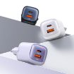 USAMS CC254 30W USB+USB-C Dual Port Fast Charger EU Plug Black - 2