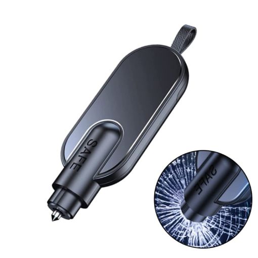 Black Aluminum Alloy Car Safety Hammer - Window Breaker - 1