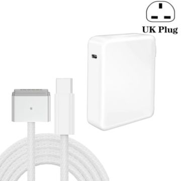 140W UK Plug USB-C PD Power Adapter with 2m Type-C to Magsafe3 Cable - 1