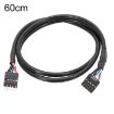 60cm Motherboard 9Pin USB2.0 Extension Cable Double Shielded Cord - 1