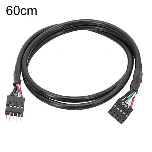 60cm Motherboard 9Pin USB2.0 Extension Cable Double Shielded Cord - 1