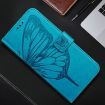 Samsung Galaxy A40 Embossed Butterfly Leather Phone Case - Blue - 6