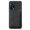 OPPO A5 Retro Leather Card Bag Magnetic Phone Case - Black - 2