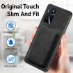 OPPO A5 Retro Leather Card Bag Magnetic Phone Case - Black - 6