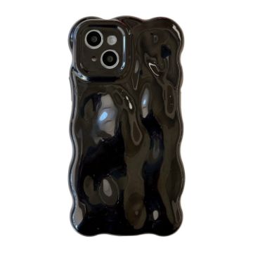 iPhone 14 Wave Bubbles TPU Phone Case - Pearlescent Black - 1