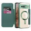 Google Pixel 8a MagSafe Magnetic RFID Anti-theft Leather Phone Case Green - 2