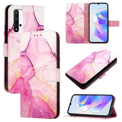 For Honor 20/20 Pro/20S Marble Pattern Flip Leather Phone Case - 1