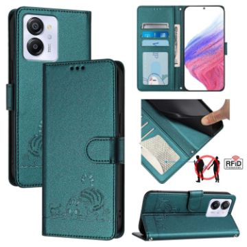 Blackview Color 8 Cat Rat Embossed Pattern RFID Leather Phone Case with Lanyard - 1