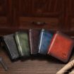 Bull Captain Men Wallet Cowhide Coin Clip RFID Vertical ID Holder - 2