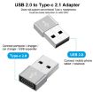 HAWEEL USB-C Female to USB 2.0 Male Adapter - Charging & Data Transfer - 3