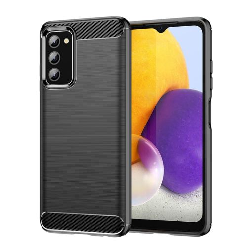 Samsung Galaxy A03s US Version Carbon Fiber TPU Phone Case - Black - 1
