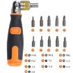 2050C Portable 10 In 1 Ratchet Corner Screwdriver Set - Orange - 3