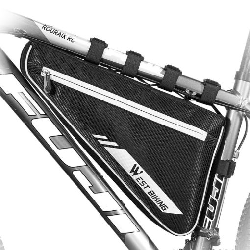 West Biking 4L Bicycle Triangle Bag - Black - 1