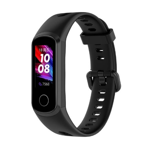 Huawei Honor Band 5i/Band 4 Silicone Watch Band - Black - 1