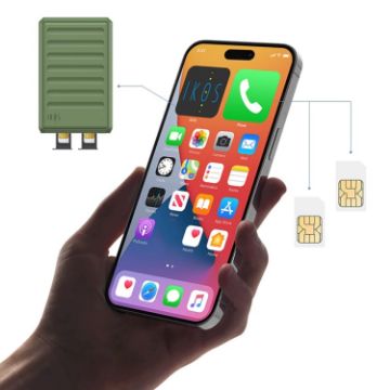 iKOS K7 Dual SIM Adapter for iPhone - Green - 1