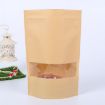 50 PCS Zipper Self Sealing Kraft Paper Bag with Window Stand Up - 1